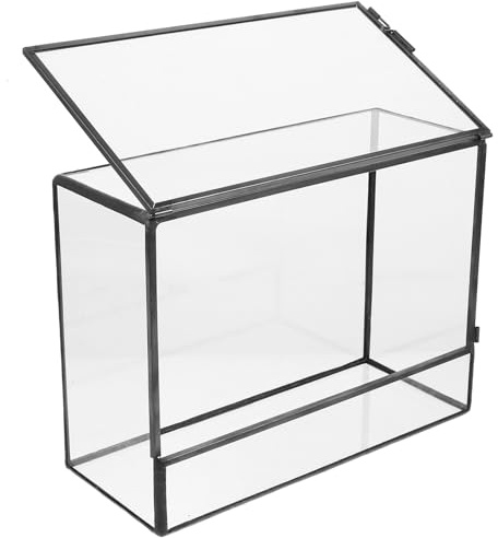 Pflanzenterrarium aus Glas und Zinn für Tisch und Fensterbank | Selbstgemacht Geeignet, Leicht zu Reinigen, Glatte Oberfläche, Transparenter Körper, für Teetisch und Fensterbänke