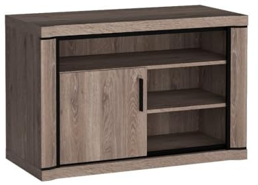 Masseno TV-Schrank Malaga 107 cm Fernsehschrank mit 1 Türen TV-Lowboard für Wohnzimmer Modern 107x50x72 cm Braun