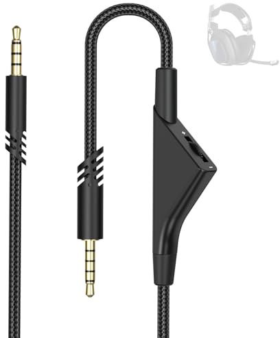 Asobilor Ersatzkabel für Astro A10 A40 A40 TR Gaming Headset, 2m | 3,5mm Audiokabel mit vergoldeten Steckern & integriertem Lautstärkeregler, kompatibel mit PS5, PS4, Xbox One, PC