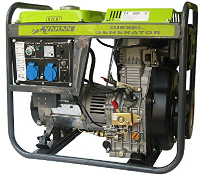 Varan Motors 92601 Elektrischer Diesel Stromerzeuger 5.0kW, 2 x 230V, 1 x 12VDC