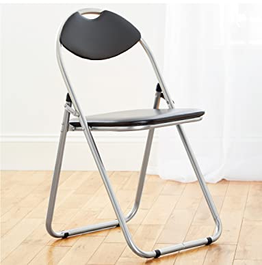 Anika Home 60050 Paris Faux Leather Chair | Folds Up For Storage | Comfortable And Durable | Practical and Stylish | Black Colour