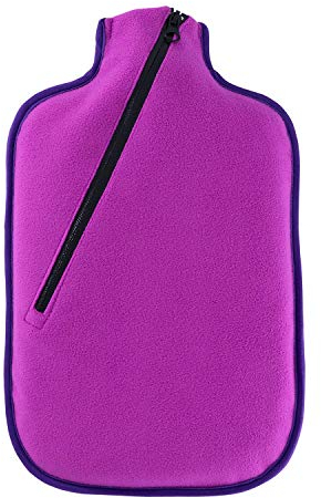 Hugo Frosch Hot Water Bottle with Softshell Cover and Insulating Zip, Berry, One Size