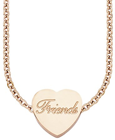 s.Oliver Kinder-Kette mit Anhänger Girls Friends Edelstahl teilvergoldet rosa 40 cm - 541756