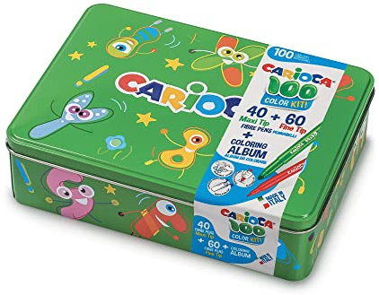 Kit de 100 rotuladores y 1 libro para colorear de la marca Carioca 42736