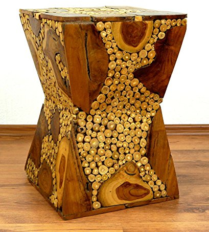 livasia Teakholz Hocker, Podest, Blumenhocker, Sitzhocker, Handarbeit aus Bali