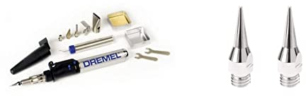 Dremel VersaTip 2000 Soldador de Butano, Incluye 6 Puntas Intercambiables y Estuche Metálico + 201 - Paquete de 2 puntas de soldar, 2 accesorios VersaTip para soldadura multiuso