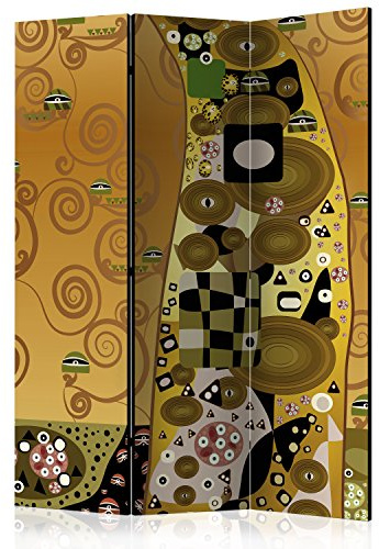 murando Raumteiler Abstrakt Foto Paravent 135x172 cm beidseitig auf Vlies-Leinwand bedruckt Trennwand Spanische Wand Sichtschutz Raumtrenner braun beige gelb l-C-0003-z-b