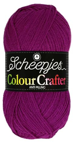 Scheepjes Colour Crafter 100g Yarn Ball | Acrylic DK Double Knit Wool | Soft & Anti-Pilling for Knitting, Crochet, Blankets & Amigurumi (2009 Kortrijk)
