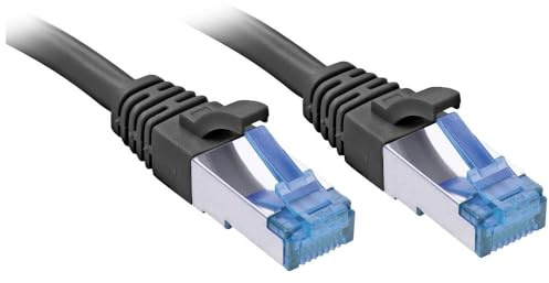 Lindy 47418 10 m Cat6 a S/FTP (S-STP) Network Cable – RJ-45 Network Cable (10 m, CAT6 A RJ45, Black, S/FTP (S-STP (EA)