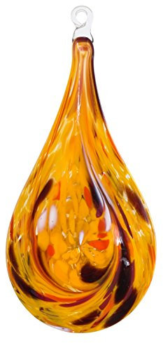 Fensterhänger - Sonnenfänger Tropfen, gelb, aus Glas, ganzjährig, zum Hängen, Thüringer Weihnacht