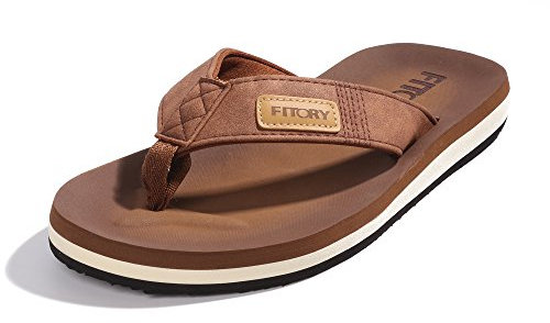 FITORY Homme Confortable Tongs été antidérapante Chaussures de Plage & Piscine Taille tan 46 EU