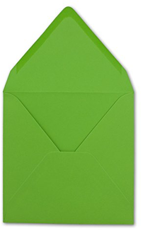 50 Quadratische Briefumschläge Hellgrün 15,5 x 15,5 cm - 110 g/m² Nassklebung Post-Umschläge ohne Fenster ideal für Weihnachten Grußkarten Einladungen von Ihrem Glüxx-Agent