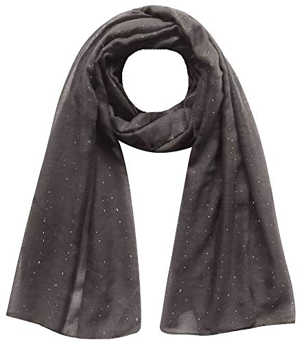 Lina & Lily Damen Schal Tuch mit Glitzert (Taupe)