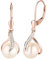 Ardeo Aurum Damen Hänge-Ohrringe aus 375 Gold bicolor Roségold Weißgold mit 0,07 ct Diamant Brillant 7,5 mm Perlen Brisuren Hänger Tropfen-Design