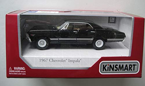 Kinsmart Super 1967 Chevrolet Impala 4-Door Pullback Rückzugmotor - Natural Metallmodell - Retro - 1:36 (ca 12x4cm)