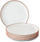 Mora Juego de 6 platos de cerámica de 10 pulgadas apto para microondas horno y lavavajillas resistente a los arañazos vajilla rústica moderna vajilla de porcelana de cocina color blanco vainilla