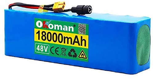 Batteria agli ioni di litio da 48 V, 13 S3 p, 18000 mAh, 21700, batteria al litio da 1000 W, batteria ad alta potenza da 1000 W, con batteria ricaricabile BMS da 54,6 V