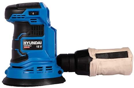 HYUNDAI Akku-Exzenterschleifer COS1801LI, Schwingschleifer, Schleifmaschine, Schleifer, Schleifgerät mit Absaugung und Staubfänger (OHNE Akku/Ladegerät)