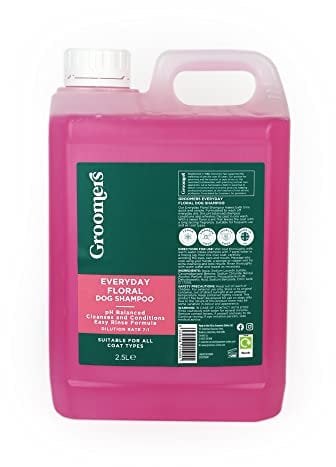 Groomers Everyday Floral Dog Shampoo for Dog Grooming 2.5L - Long Lasting Fragrance - Cleanses and Conditions - pH Balanced, Vegan, Paraben Free, Easy Rinse - Suitable for All Coats