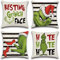 Ohok 4er Set Dekorativ Kissenbezug 45x45 cm, Polyester Leinen Zierkissenbezüge Weihnachten Kissenbezüge Deko Kissenhülle Set für Schlafzimmer Wohnzimmer Sofa Couch Auto (Streifen G)