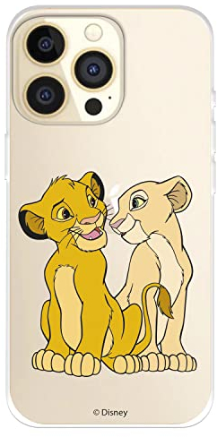 Schutzhülle für iPhone 14 Pro, offizielle König der Löwe, Simba und Nala Silhouette, zum Schutz Ihres Handys, flexibel, mit offizieller Lizenz von König der Löwen
