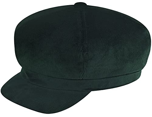 Kangol Cord Spitfire Ballonmütze Baker-Boy-Mütze Schirmmütze Cordcap (S (54-55 cm) - dunkelgrün)