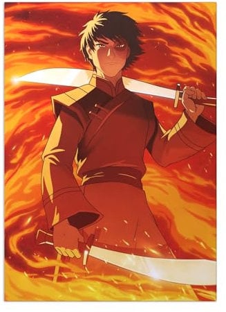 Displate Offiziell Avatar MetallPoster Magnetische Befestigung Inklusive Lizenziert Bilder Hochwertiges Poster Character Elements - Zuko Poster 67.5 cm x 48 cm
