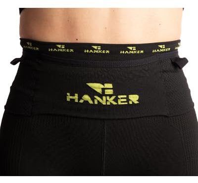 HANKER Riñonera Running Deportiva Unisex - Cinturón Porta Móvil, Geles, Llaves y Botella 500 ml - Ideal para Correr, Trail, Gimnasio y Ciclismo