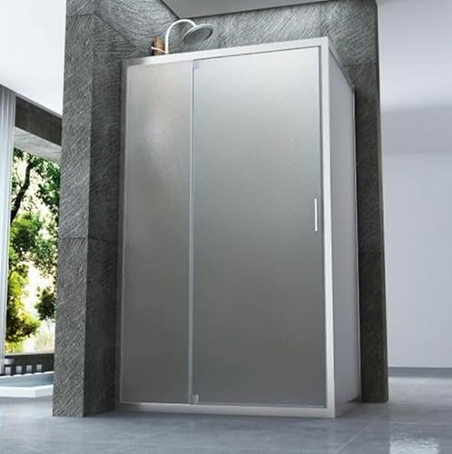 IMPERIAL BAGNO - Doppelseitige Duschkabine mit Scharnieren, Jade Mate Tür mit Bewegung innen oder außen (90 x 140)