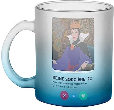 Fabulous Mug en Verre Bleu - Reine Sorcière Blanche Neige Réseau Social Drague Parodie