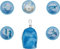 Beckmann, Mini Rucksack mit Buttons Ocean, Klettverschluss, Grundschule, 1. Klasse Zubehör, Blue