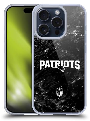 Head Case Designs Offizielle NFL Marmor New England Patriots Artwork Gelhülle [Militärischer Schutzgrad] Kompatibel Mit Apple iPhone 15 Pro Und Kompatibel Mit MagSafe