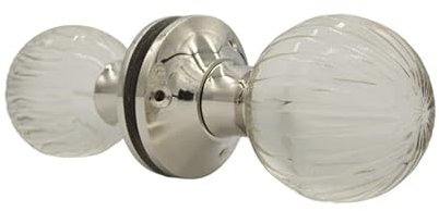 Brass Door Knob Set for Interior Doors | Internal Door Knobs | Mortice, Glass & Crystal Doorknobs | Opulence & Style with Traditional Design of Door Nobs to Enhance Any Room! (Chrome)
