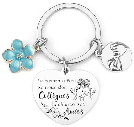 JRZDFXS Cadeau Collègue Porte Clef Collègue Cadeau Depart Collegue de Travail Femme Porte Clés Personnalisé Idee Cadeau Meilleur Amie Cadeau pour Une Amie Cadeau Anniversaire Femme Homme (1) (6)