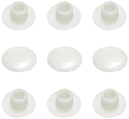 Qrity 25 Pieces Round Button Plugs, Drill Hole Cover Caps, Plastic Hold Plug, Cabinet Hole Plugs, Hole Fix Caps, For Hiding 6MM Holes, White