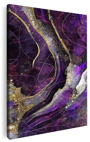 Marmor Bild bunt | Bild Marmor | S-Art Bilder | Marmor Bilder Modern | Coole Wandbilder Wohnzimmer | Wandbild Marmor Deko XXL | Bild Leinwand XXL | Marmor Bilder Wand