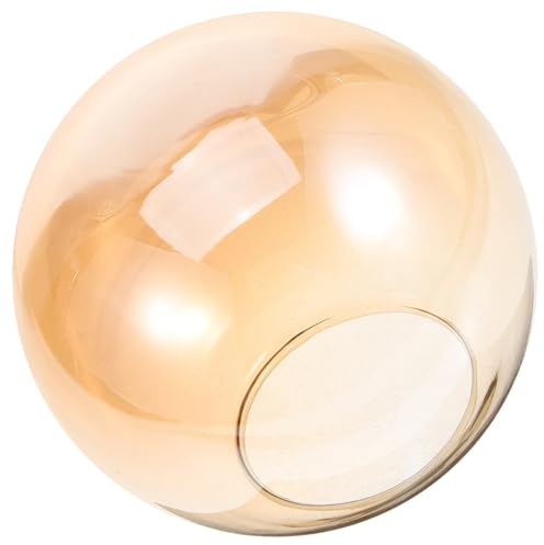 Cabilock Glass Globe Lampshades Amber Colored Open Neck Lampshade Dome Light Bulb Guard Covers Replacement for Wall Chandelier Pendant Sconce Floor Lights