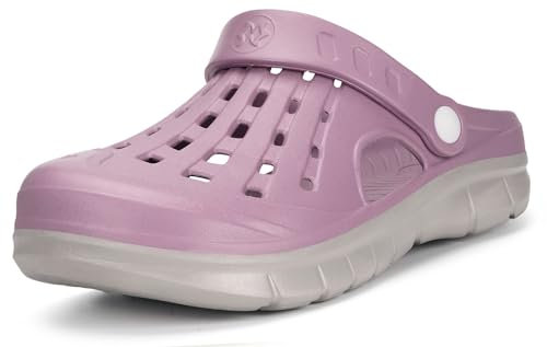 Gaatpot Clogs Damen Hausschuhe Sommer Pantoletten rutschfest Gartenschuhe,Hellviolett,240=36/37EU