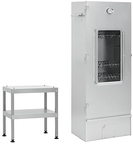 Homgoday Mobilier four fumoir barbecue avec table basse en acier galvanisé à