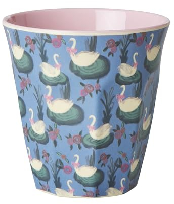 Rice Gobelet en mélamine 100 % mélamine avec imprimé cygne - Taille moyenne