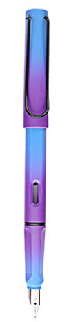 KAKASEA Piston-filled Fountain Pen Refillable Fine For Ideal For Students Writing Practing, Blue purple-0.5mm