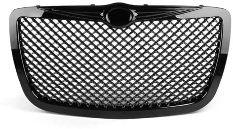 DZSYINGCHUSM Kühlergrill Für Chrysler 300 300C 2004 2005-2010 Limited Touring Hood Grill Mesh Grille BX101088 Auto Racing Front Grills Wabengrill(Schwarz)