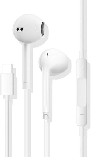 Auriculares USB C,Auriculares con Cable Tipo C,Auriculares di Tipo C con controllo del Volume del microfono per Huawei Xiao mi Auriculares di Tipo C