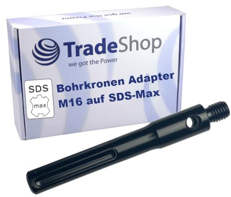 Trade-Shop Adapter M16 auf SDS-Max für Diamant-Bohrkrone Kernbohrer, passend für Bohrmaschinen mit SDS-Max Aufnahmeschaft