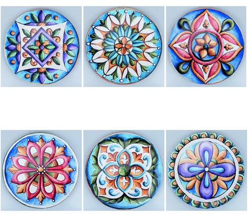 Villa d'Este Home Tivoli 6er Set Platzteller Ø 33 cm aus PP Kunststoff Majoliken