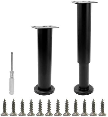 Lot de 2 pieds de meubles réglables en hauteur avec socle, 18 à 30 cm, pieds pour meubles, en acier laminé à froid, pied de sommier à lattes, pied réglable pour meubles de bricolage personnalisés,