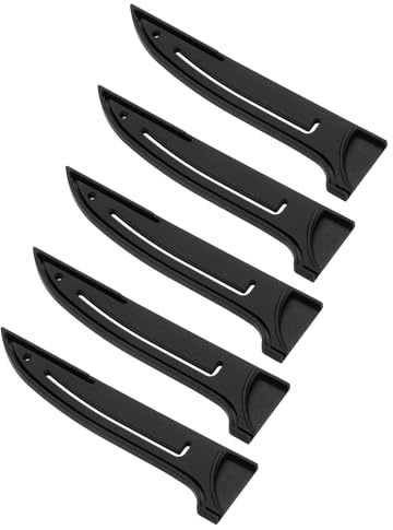 sourcing map 5 Stück PP Sicherheitsmesser-Abdeckhülsen, Klingenkantenschutz, Universal-Klingenscheide für 15,2 cm Ausbeinmesser, Schwarz