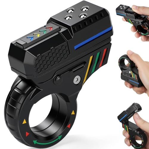 Fidget Slider Toy for Kids Adults, 5 in 1 Magnetic Fidget Slider Ring Cliker, Plastic EDC Fidget Spinner Desk Toy for Stress Relief, Birthday Party Favor Gifts for Office Classroom Boys Men