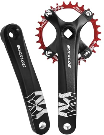 AEYINO 104 BCD Single Speed MTB Crankset - 170mm Square Taper | Multiple chainring options 30T-42T, narrow wide teeth for chain retention, durable aluminum alloy, standard 170mm crank arm