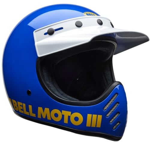 BELL Moto-3 Classic Gloss Crosshelm (Blau), L (59)